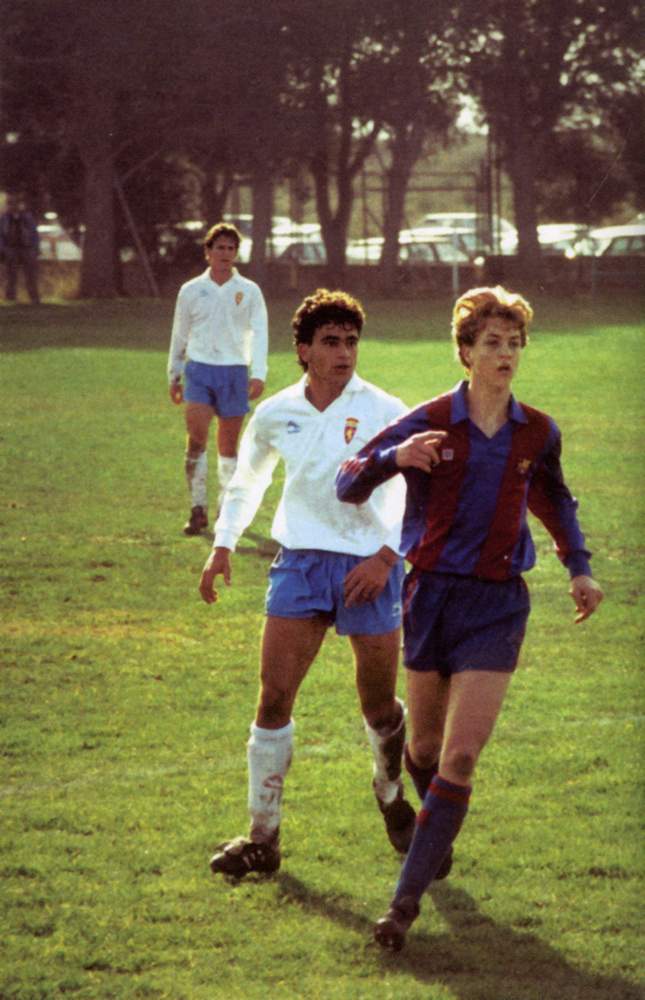 Roberto Martinez face à Jordi Cruyff, lors de Saragosse-Barcelone en U19.